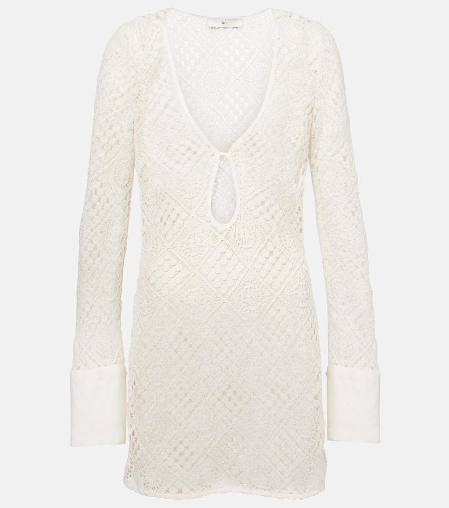sir rayure crochet cotton minidress