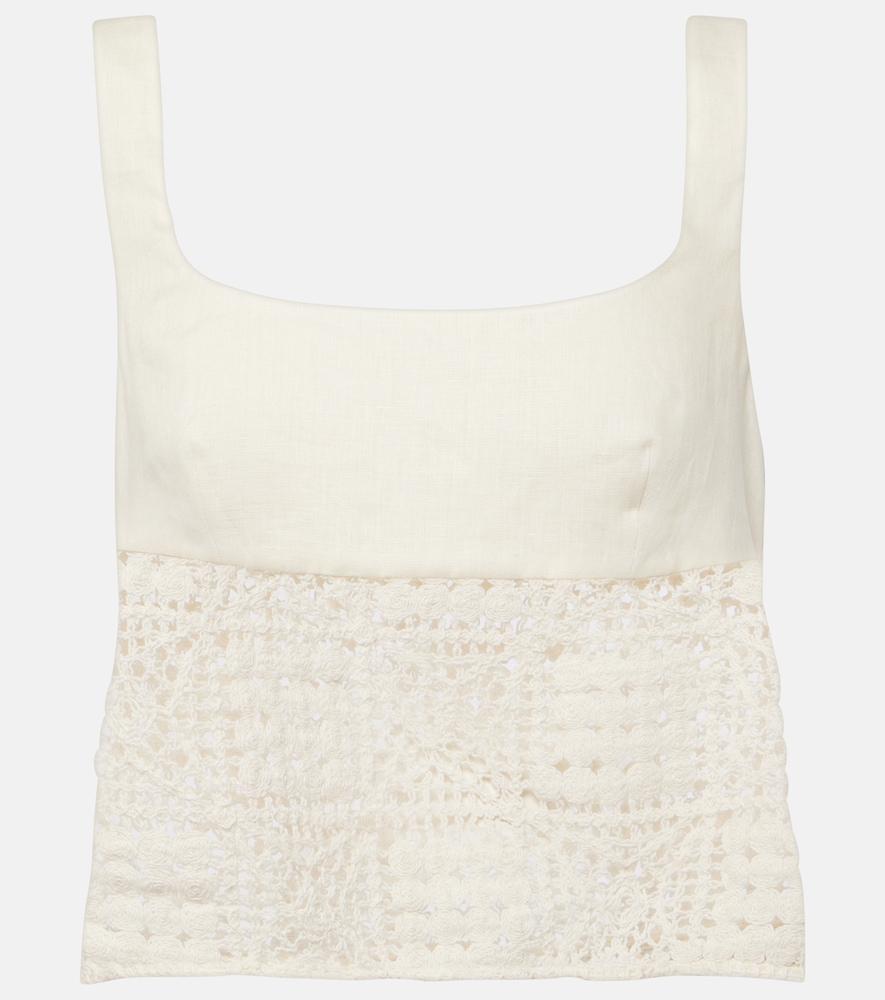sir rayure linen crop top