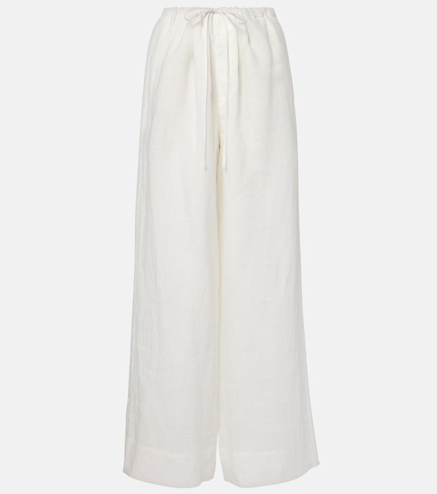 sir rosalia mid-rise ramie wide-leg pants