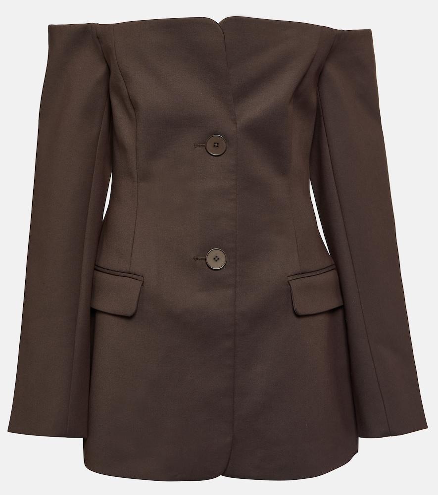 sir sandrine off-shoulder blazer dress