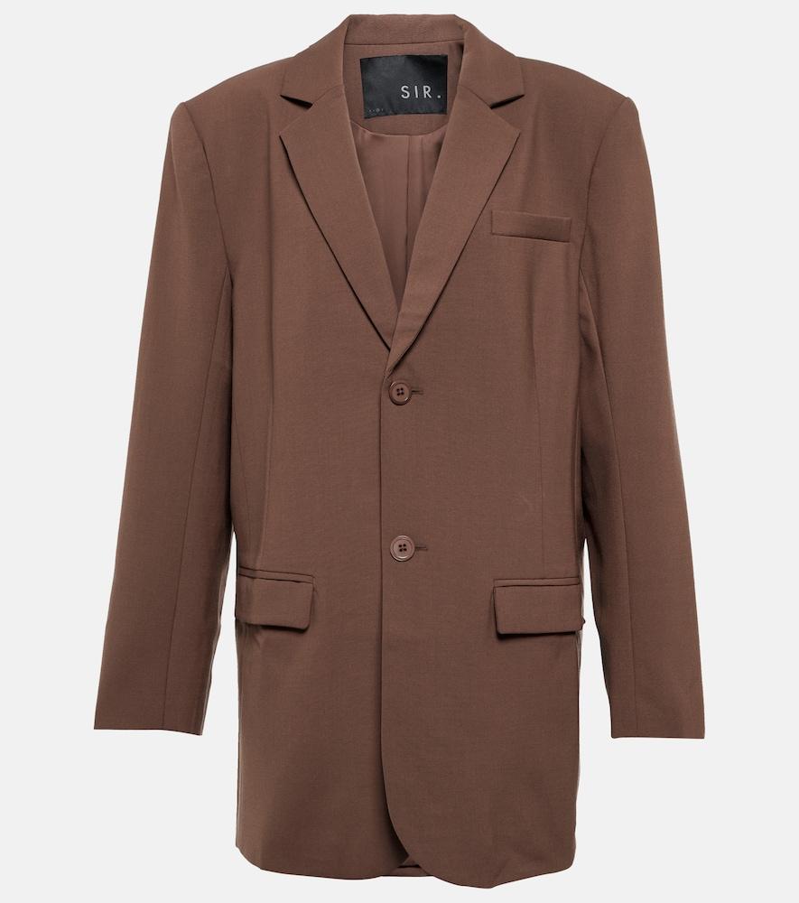 sir single-breasted wool-blend blazer