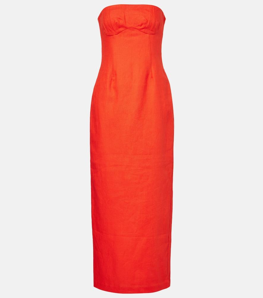 sir strapless linen maxi dress