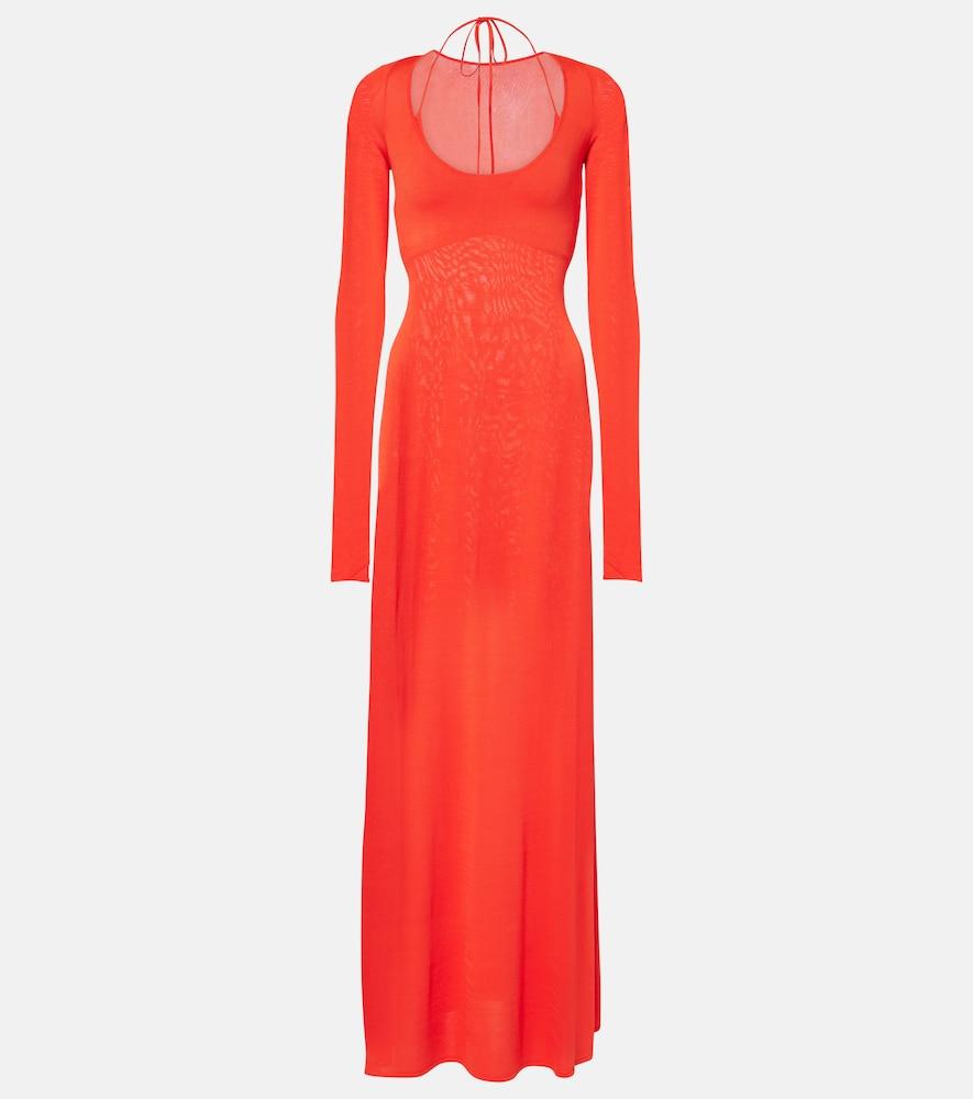 sir valejo halter knit maxi dress