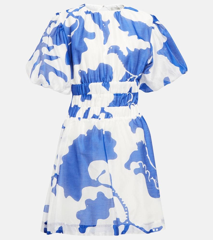 sir vivi printed cotton and silk minidress