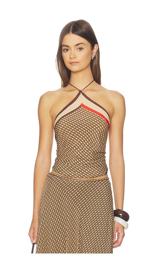 sir. cooper scarf top in brown.