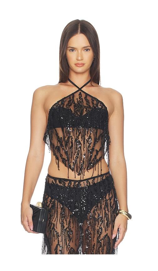 sketch-y hiba top in black. - size m (also in xs, s)