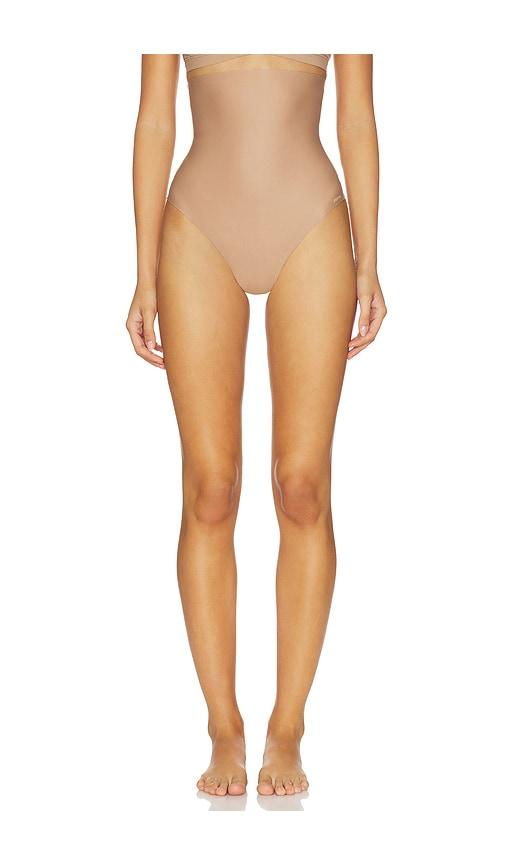 skims body high waisted thong in taupe. - size l (also in s, xl, xxl)