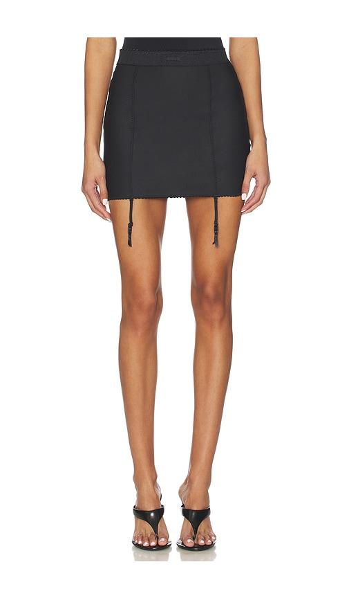 skims body mini garter skirt in black. - size l (also in xxs, xs, s, m, xl)