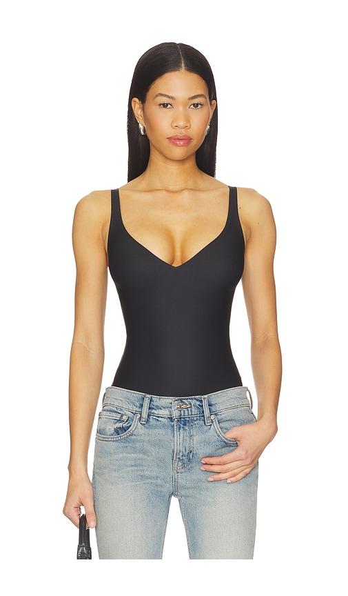 skims body plunge bodysuit in black. - size 2x (also in l)