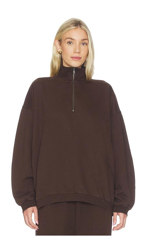 skims boyfriend fleece slouchy turtleneck pullover in chocolate. - size m (also in xs)