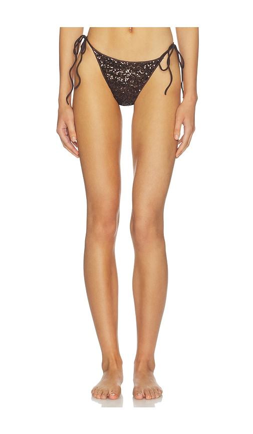 skims classic swim bikini bottom in brown. - size l (also in m, s, xl, xs)