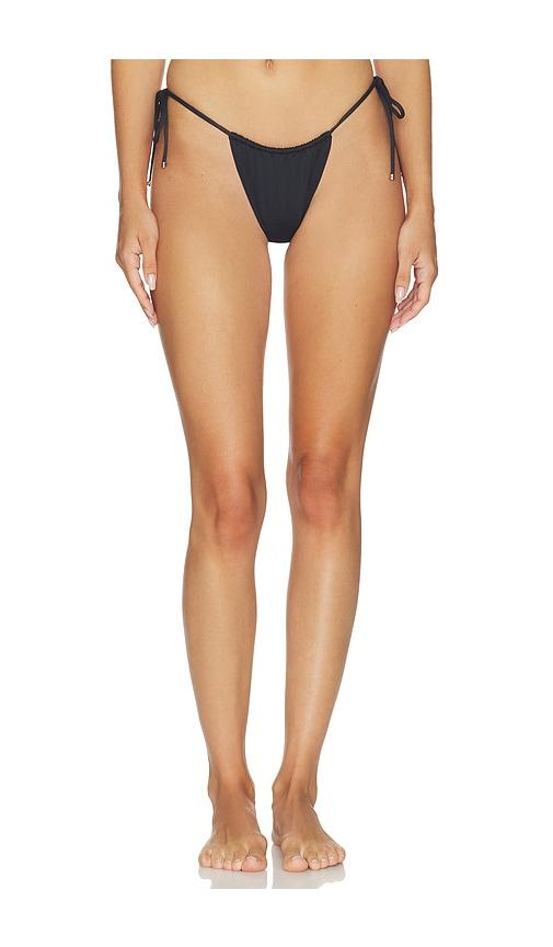 skims classic swim medallion tie side bikini bottom in black. - size l (also in m, s, xl, xs)