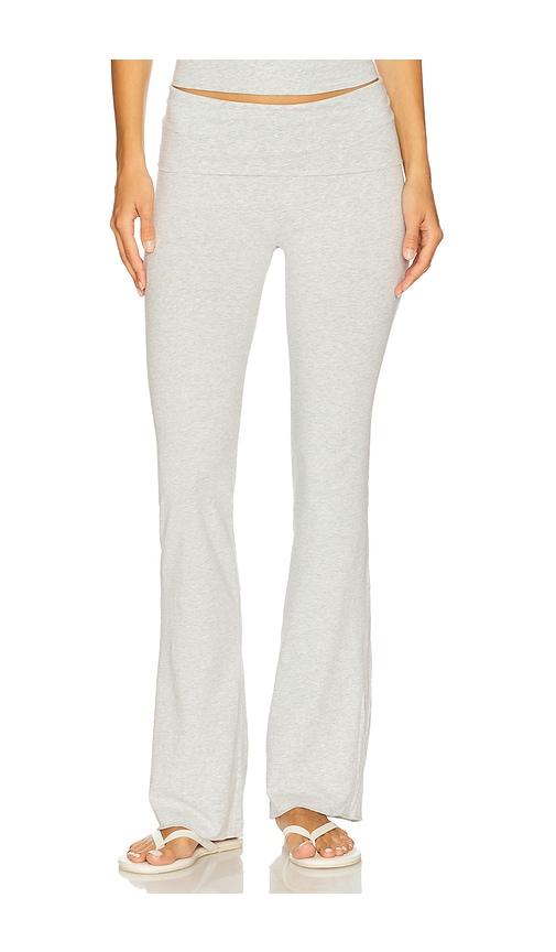 skims cotton jersey foldover pant in light grey. - size l (also in xs, s, m)