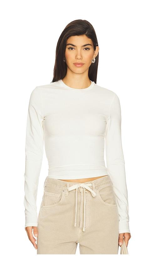skims cotton jersey long sleeve t-shirt in light grey. - size l (also in m, s, xl, xxs)