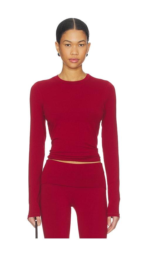 skims cotton jersey long sleeve t-shirt in red. - size s (also in xs)
