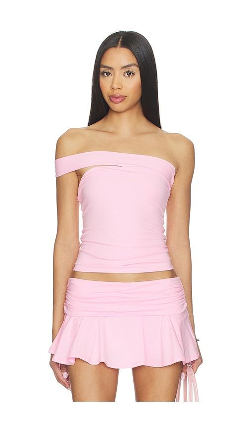 skims cotton jersey one shoulder tube top in pink. - size m (also in s)