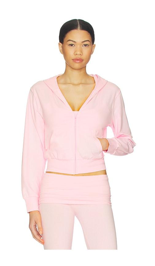 skims cotton jersey zip up slim hoodie in pink. - size m (also in xs, s)