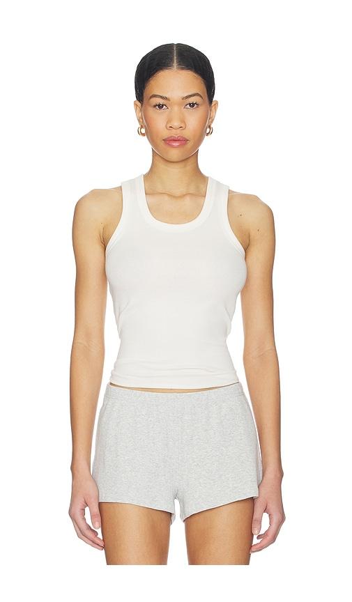 skims cotton rib high scoop tank in cream. - size l (also in xl)