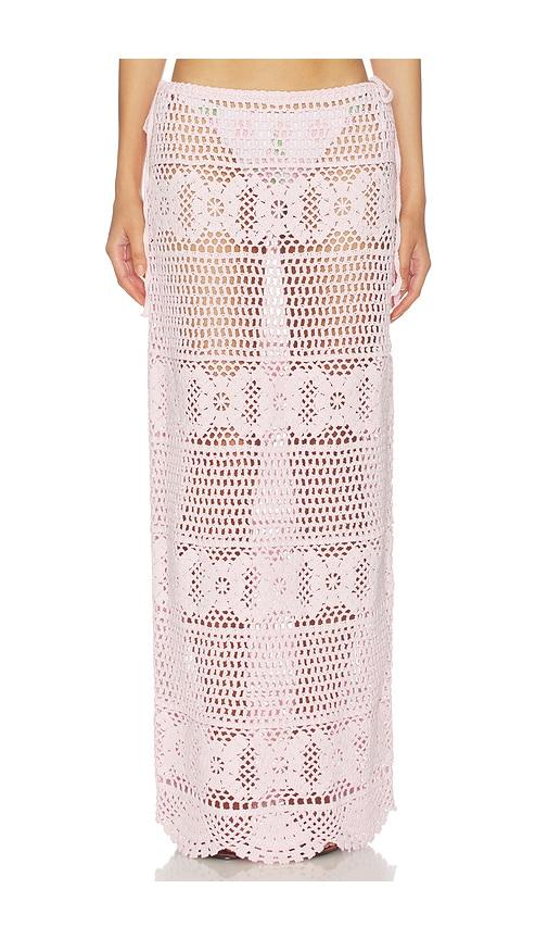 skims crochet swim long skirt in pink. - size l (also in xs, s, m, xxs)