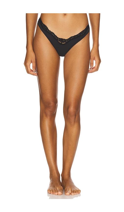 skims fits everybody lace dip thong in black. - size l (also in m, xxl)