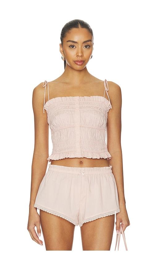 skims garment washed ruffle cami in barely pink in rose. - size l (also in xxs, xs, s, m, xl)