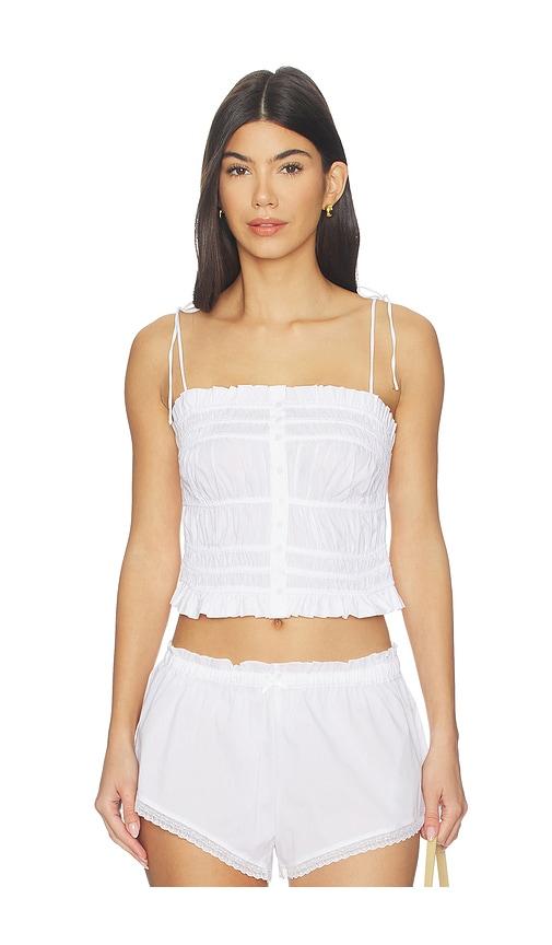 skims garment washed ruffle cami in white. - size l (also in xs, s, m, xl)