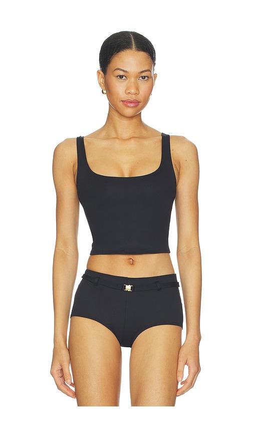 skims iconic swim tank bikini top in black. - size m (also in s, xs)