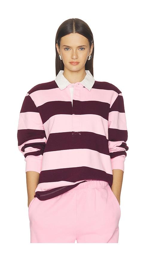skims long sleeve polo in burgundy. - size l (also in m, s, xl, xs, xxs)