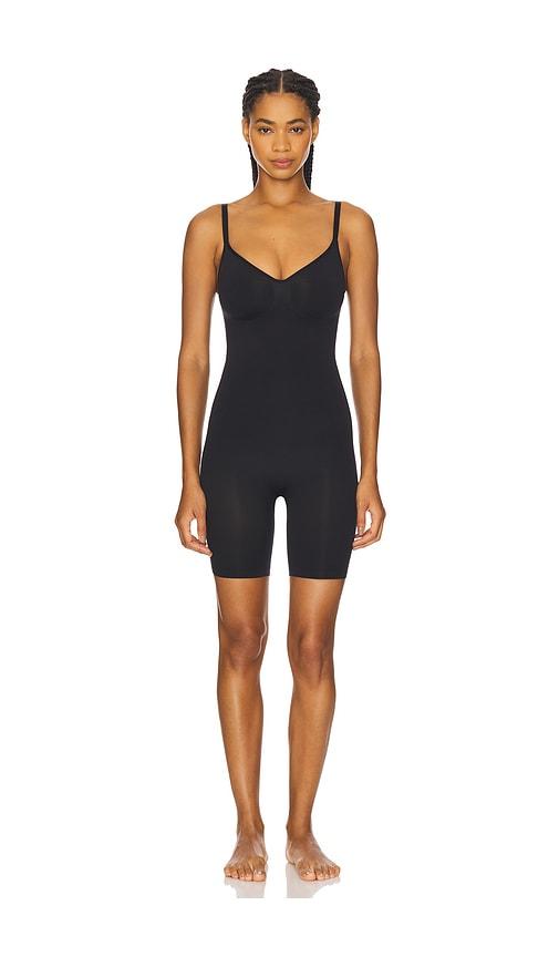 skims seamless sculpt mid thigh bodysuit in black. - size 2x (also in xs, s, m, l, xl)