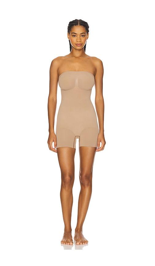 skims seamless sculpt strapless shortie bodysuit in beige. - size 2x (also in m, s, xs, xxl, xxs)