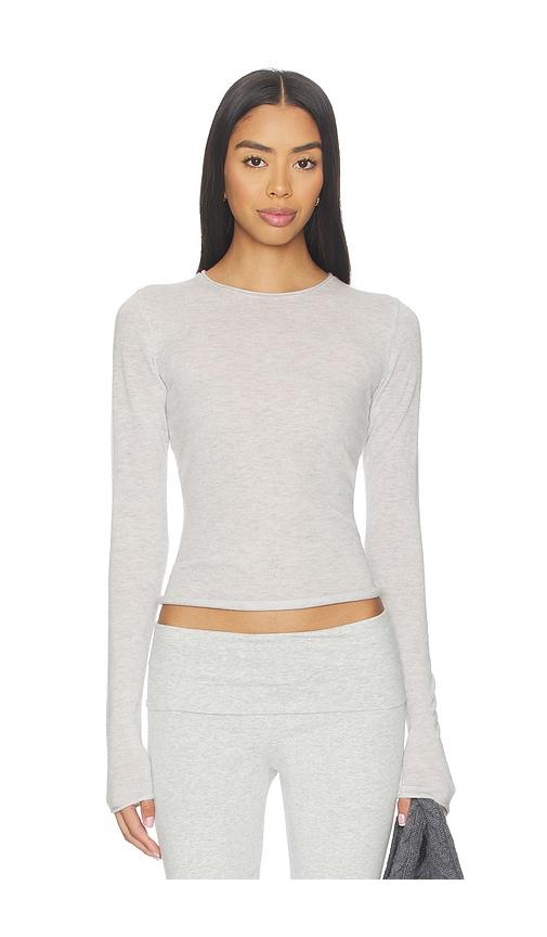 skims sheer cashmere long sleeve tee in light grey. - size l (also in m, xs)