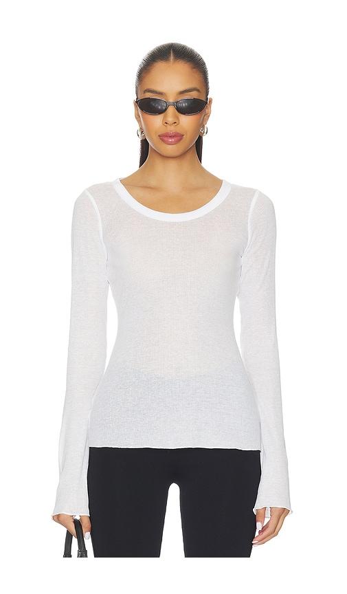 skims sheer cotton long sleeve top in white. - size s (also in xs)