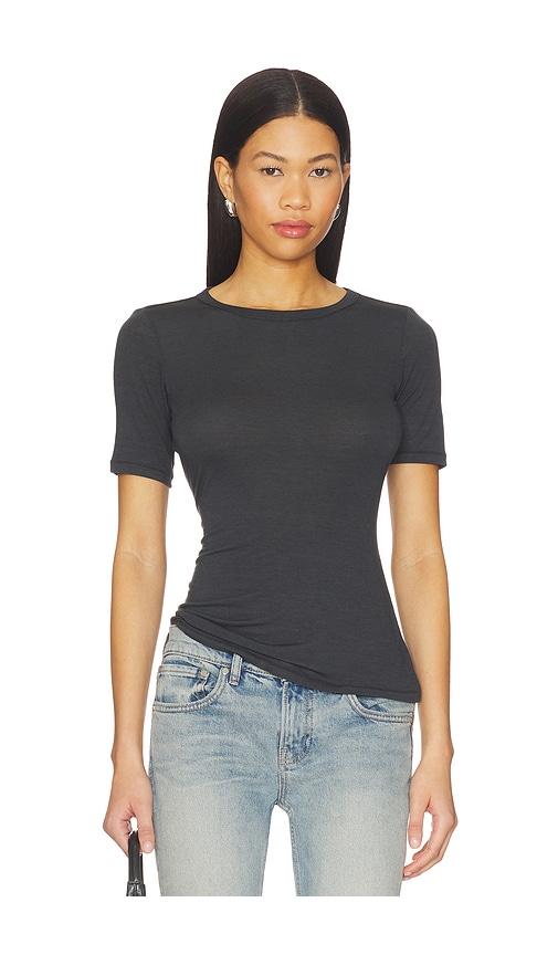 skims sheer modal t-shirt in black. - size l (also in xxs, s, m, xl)