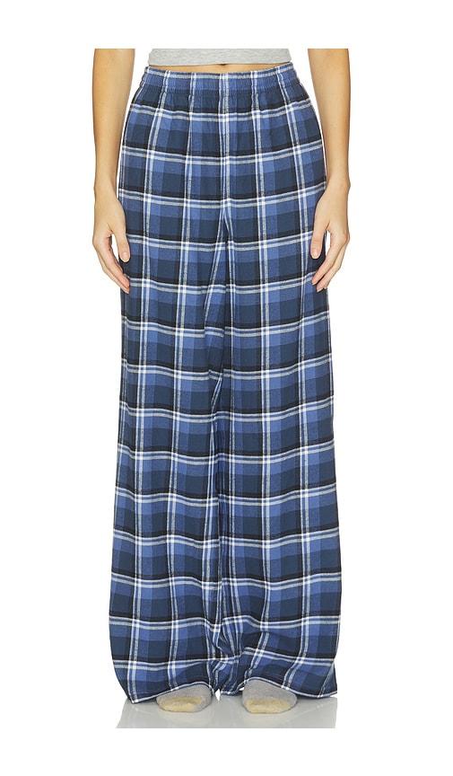 skims sleep flannel oversized pant in blue. - size l (also in xxs, xs, s, m, xl)