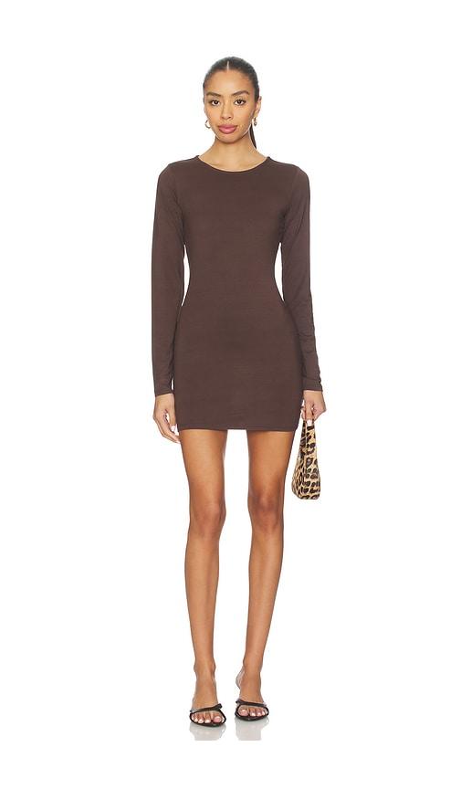 skims smooth layers crewneck tunic in chocolate. - size l (also in s, xl)
