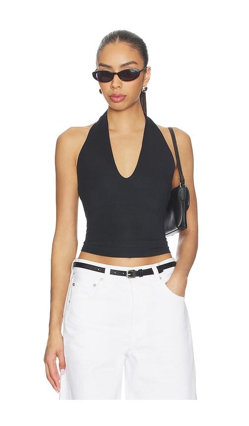 skims smooth layers halter top in black. - size l (also in xs, s, m, xl)