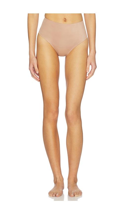 skims smoothing intimates high-waisted thong in taupe. - size l (also in s, xl, xs, xxl)