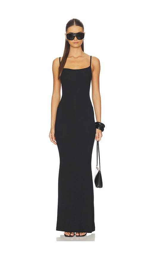 skims soft lounge slip dress in black in black. - size l (also in xxs, xs, m, xxl)
