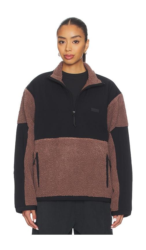 skims teddy half zip up pullover in brown. - size m (also in s)