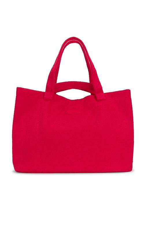 skims terry jumbo tote in red.