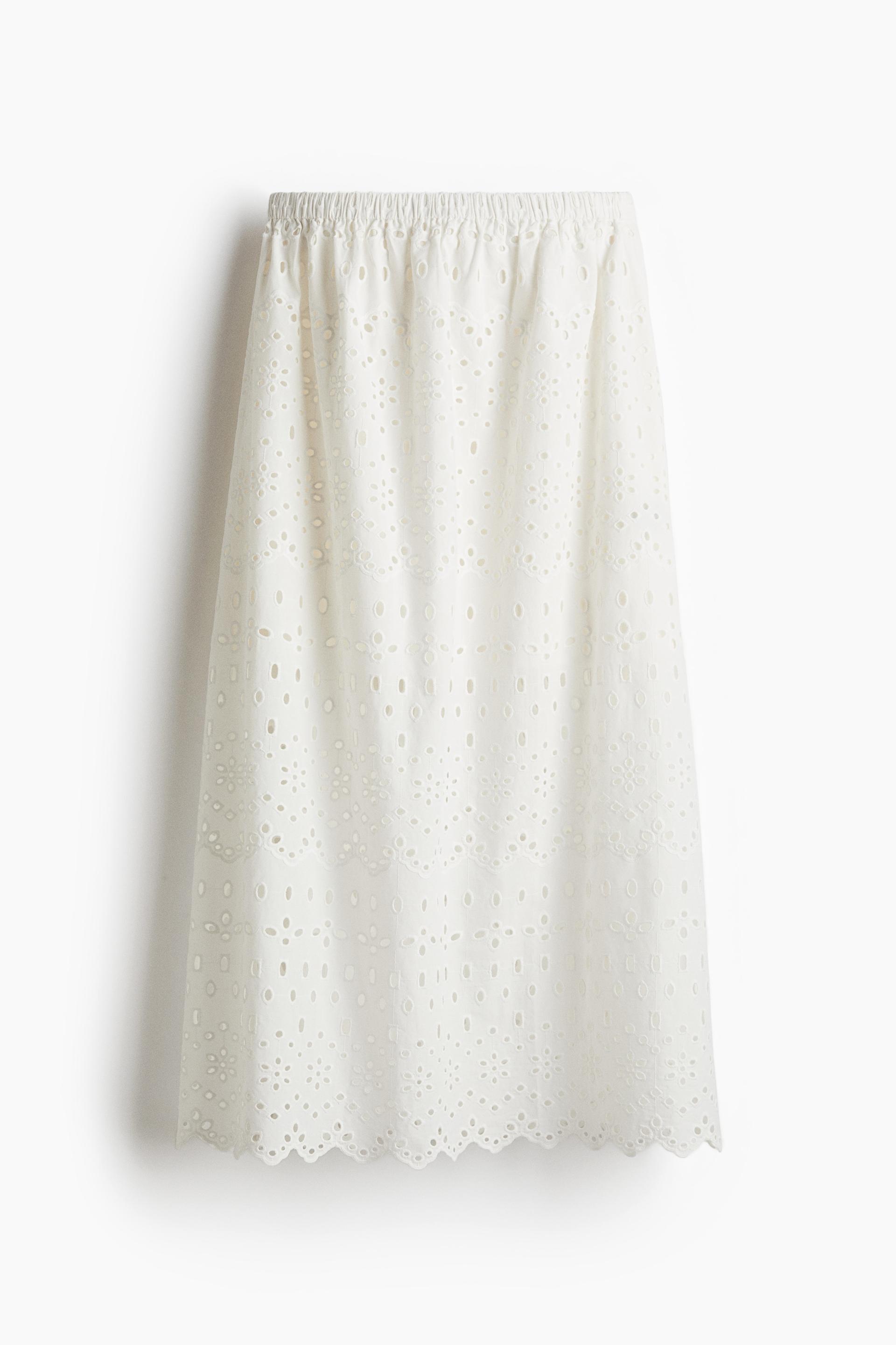 skirt with eyelet embroidery