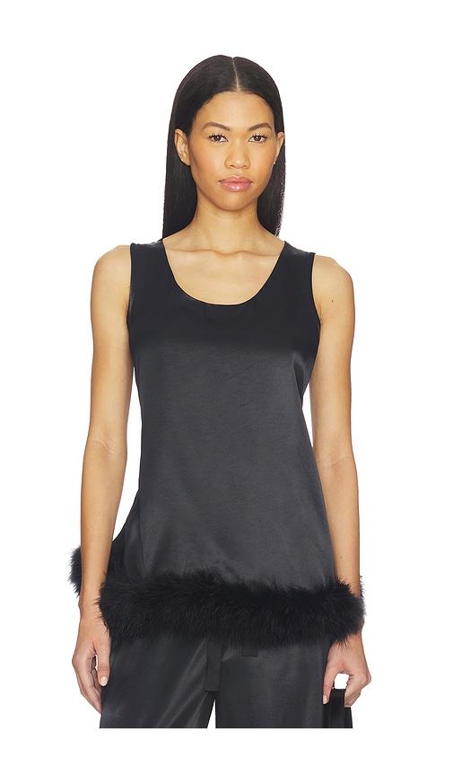 sleeper bisou bisou top with feathers in black. - size s (also in xl)