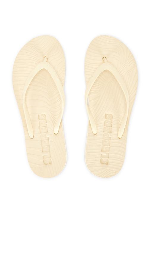 sleepers slim flip flop in cream. - size 36 (also in 37, 38, 39, 40, 41)