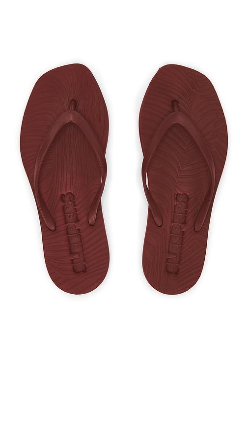 sleepers tapered flip flop in burgundy. - size 37 (also in 38, 39, 40, 41)