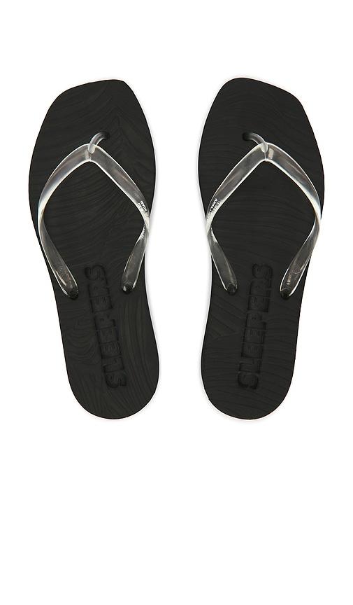 sleepers tapered platform flip flop in black. - size 37 (also in 38, 39, 40, 41)