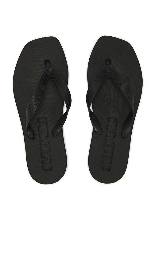 sleepers tapered platform flip flop in black. - size 37 (also in 38, 39, 40)