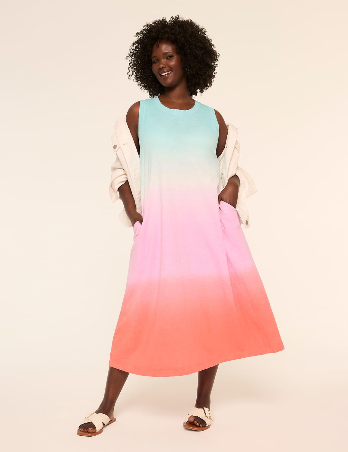 sleeveless knit midi dress