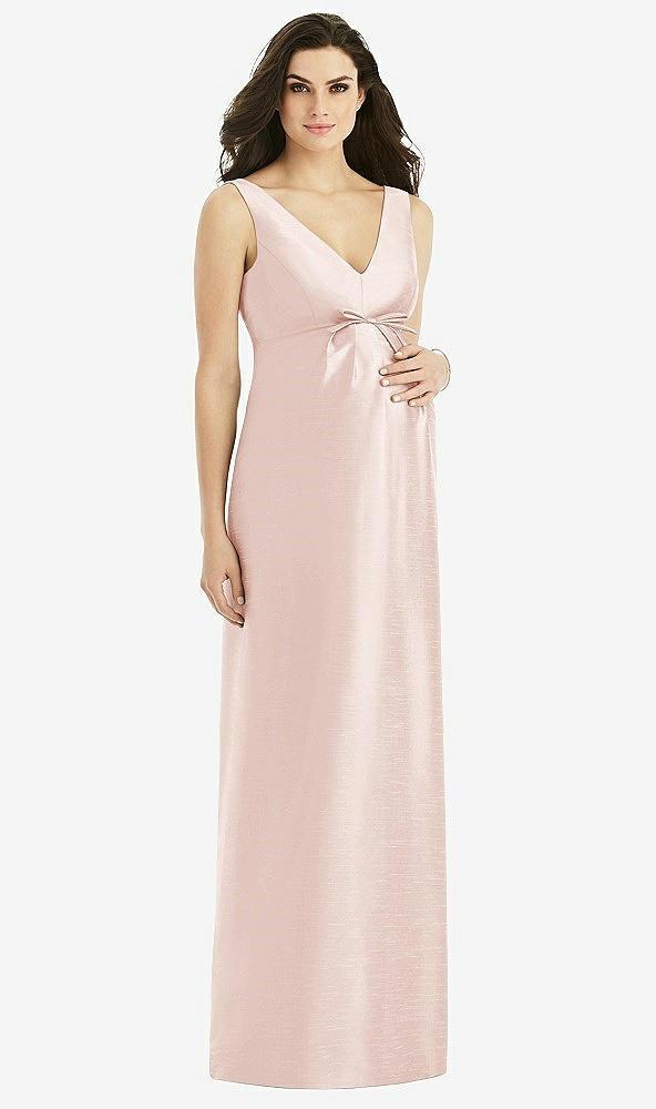sleeveless satin twill maternity dress