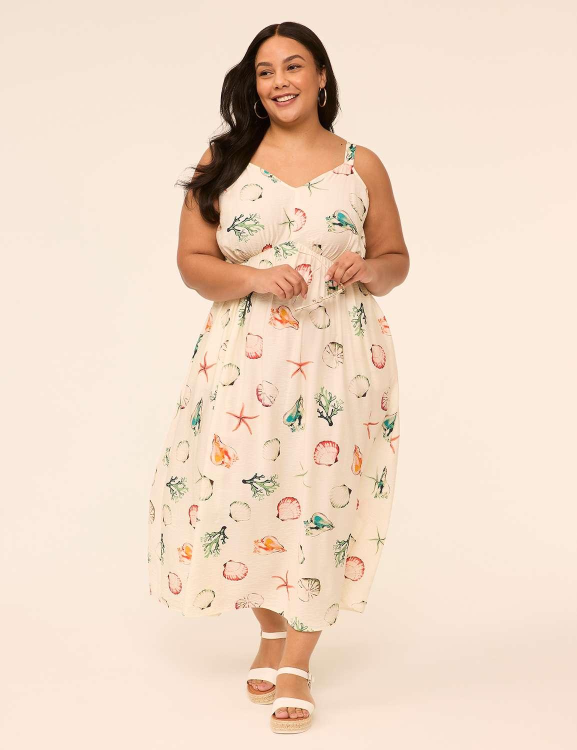 sleeveless v-neck midi dress