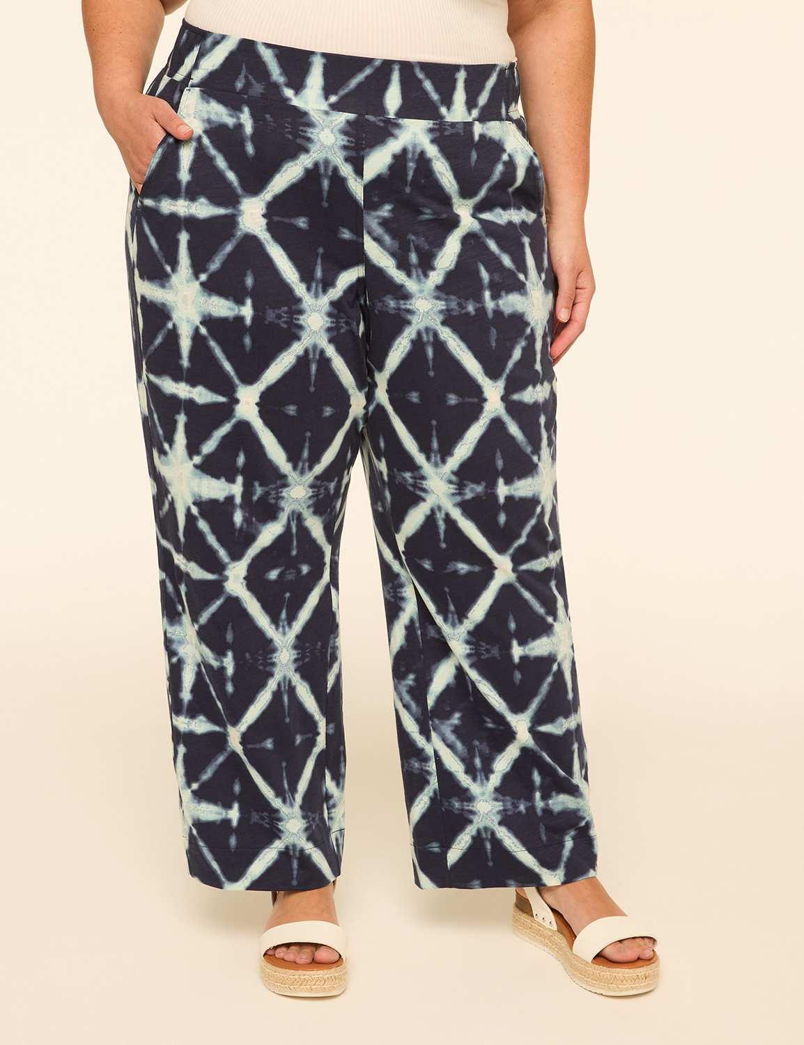 slub knit pull-on straight leg pant